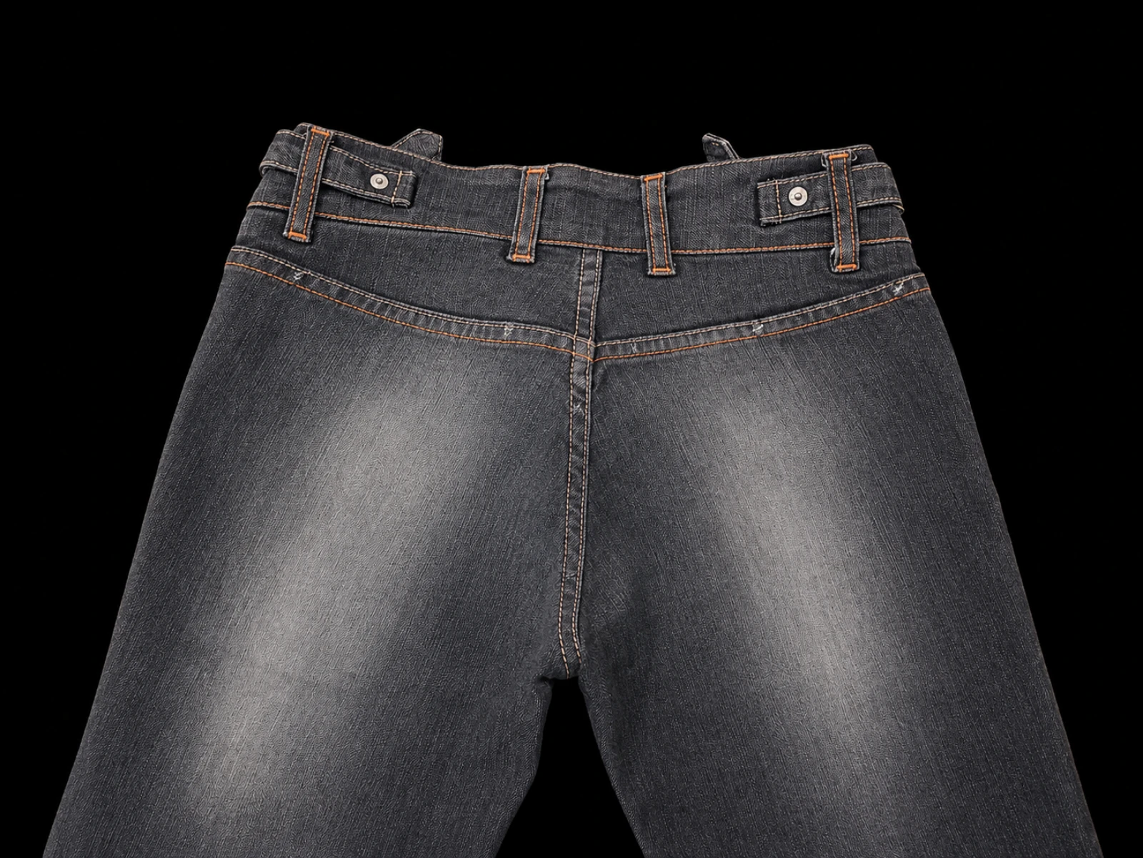 Y2K Dark Wash Low Rise Flared Bootcut Jeans com Detalhes de Fivela na Cintura. Tamanho 36. – photo 2